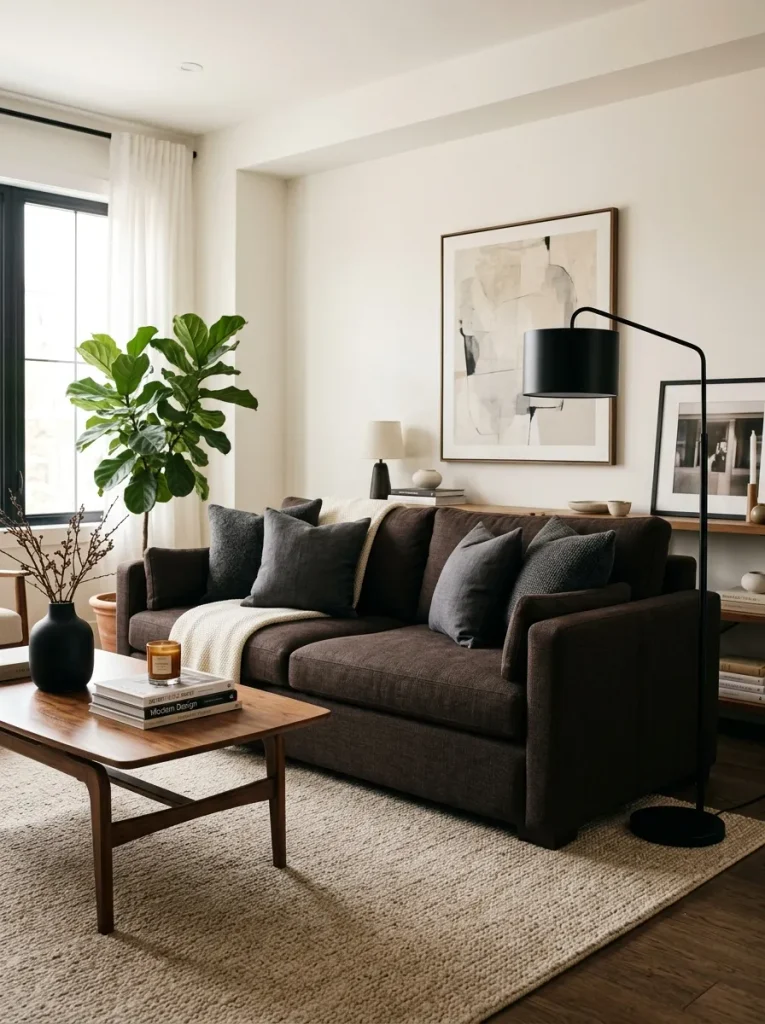 Brown and Charcoal Contrast