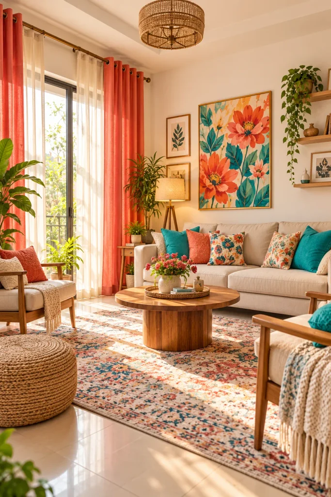 Colorful Layered Curtains