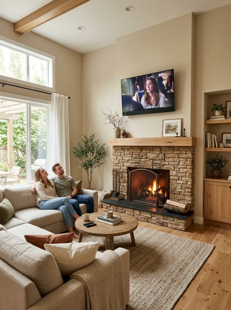 TV Above Fireplace