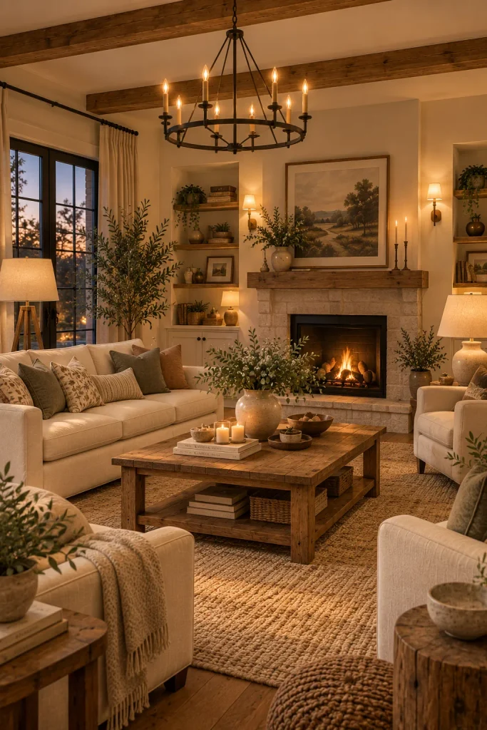 Use Lighting to Make the Room Feel Warm