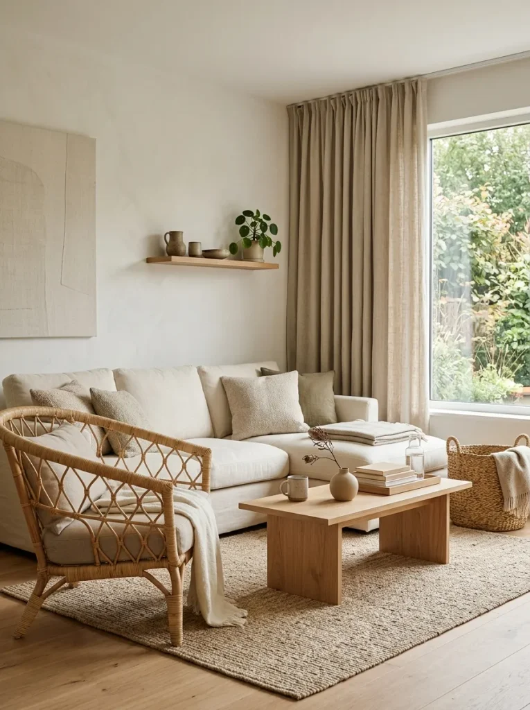 Use Rattan to Soften a Minimalist Living Space