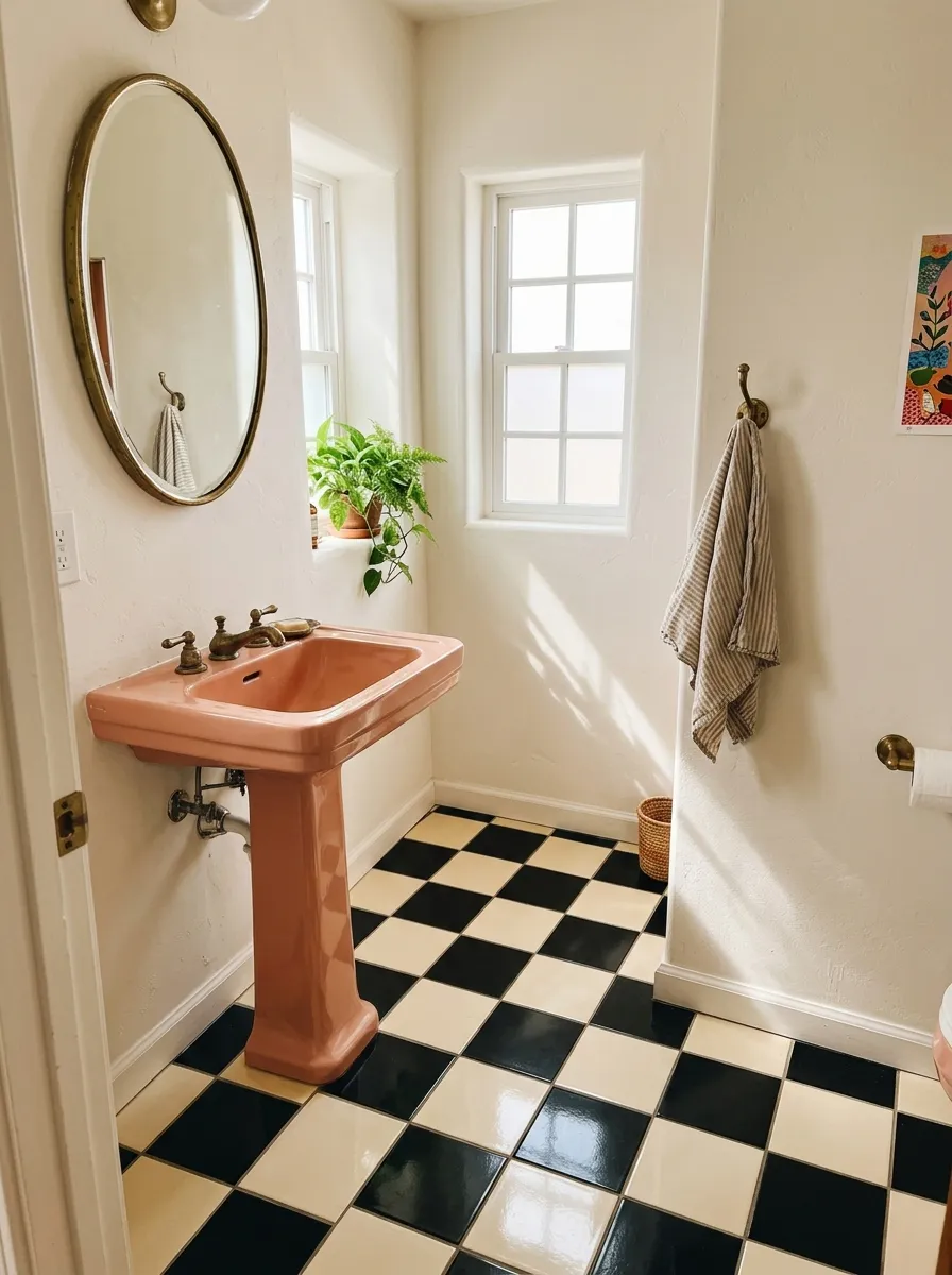 1. Checkerboard Tile Floors