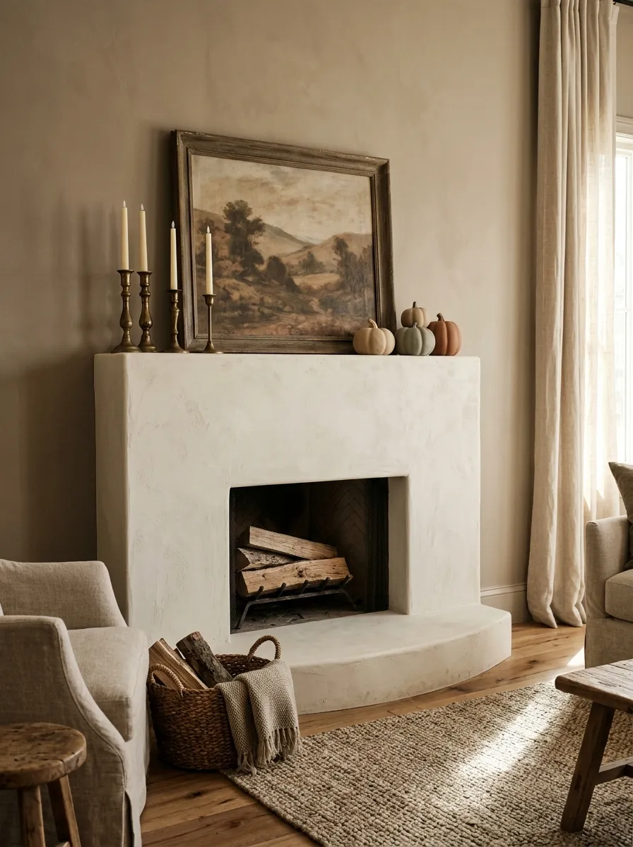 1. Layered Fireplace Mantel