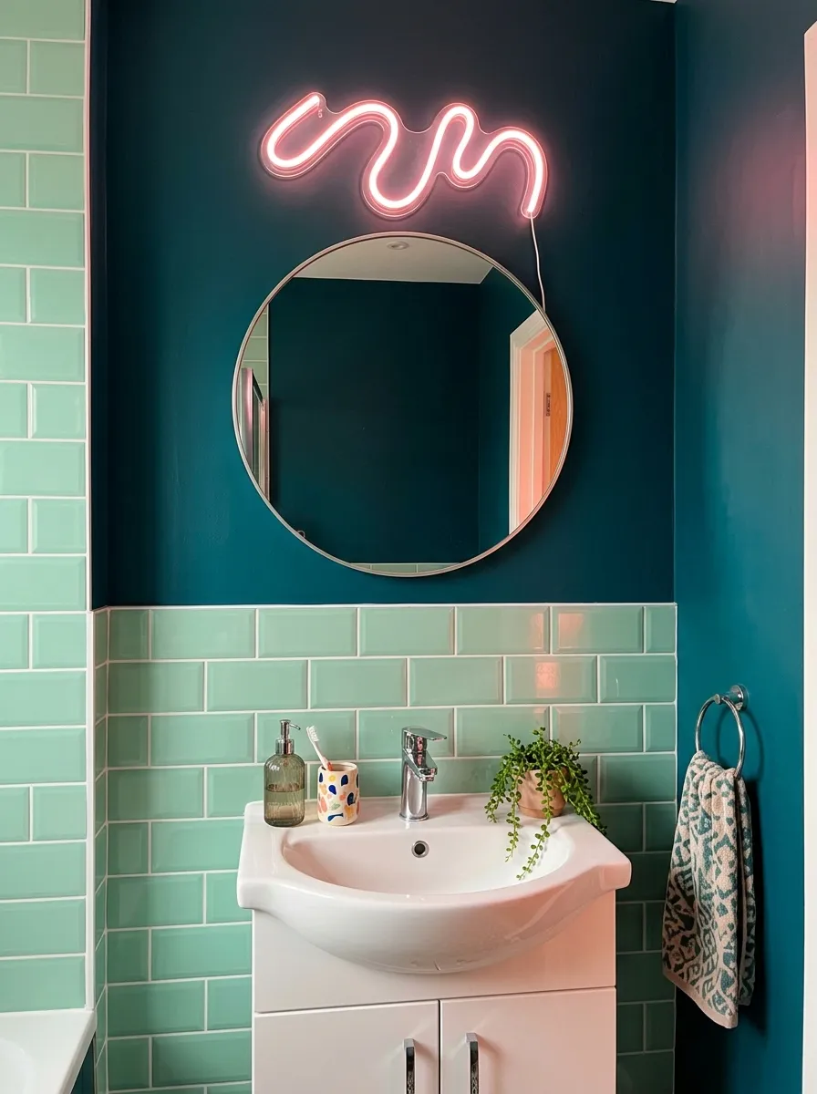 11. Neon Squiggle Lighting