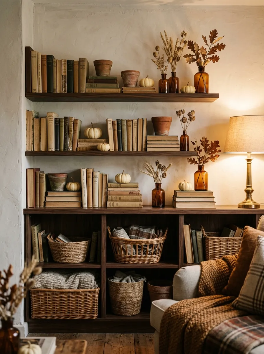 15. Cozy Bookshelf Styling