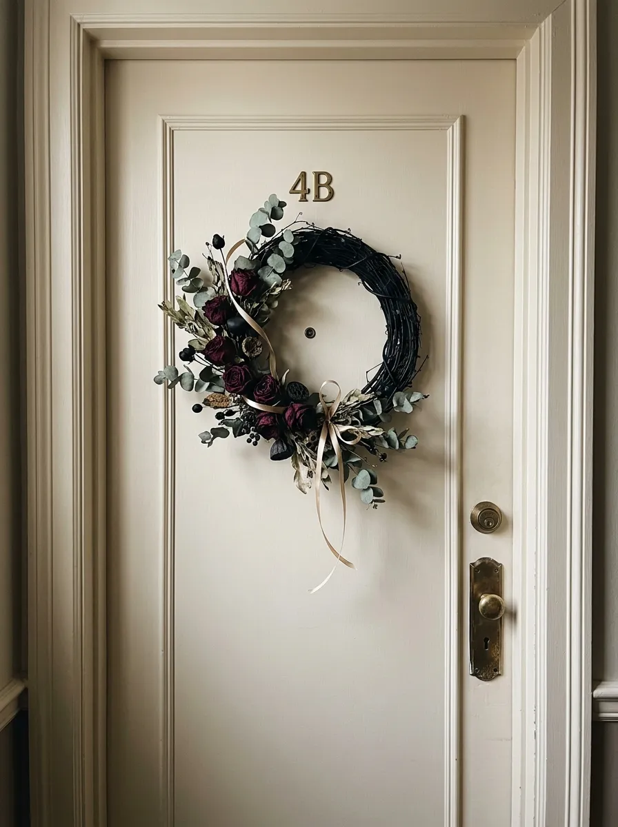 16. Elegant Halloween Door Wreath