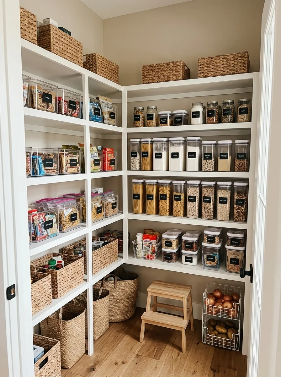 16. Stackable Pantry Storage Bins