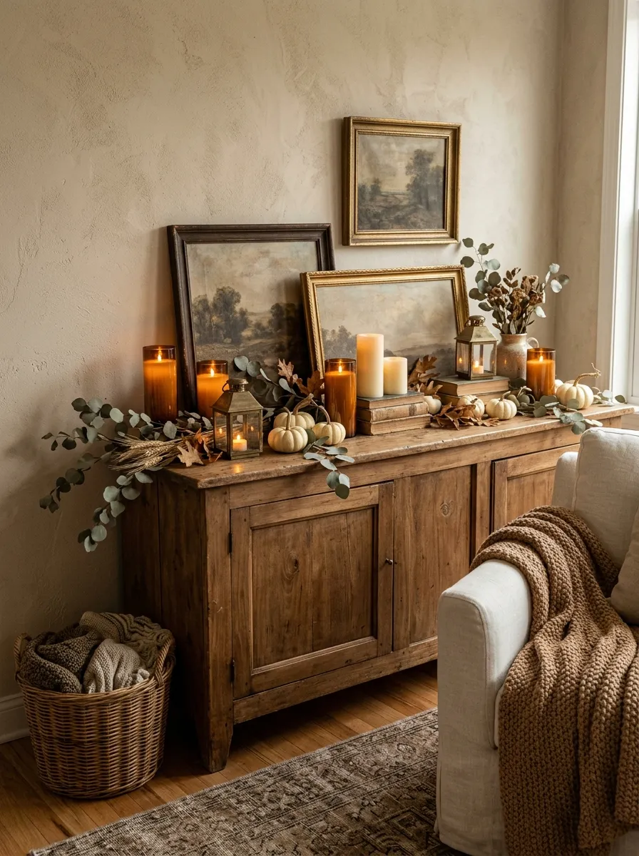 16. Warm Autumn Candle Display