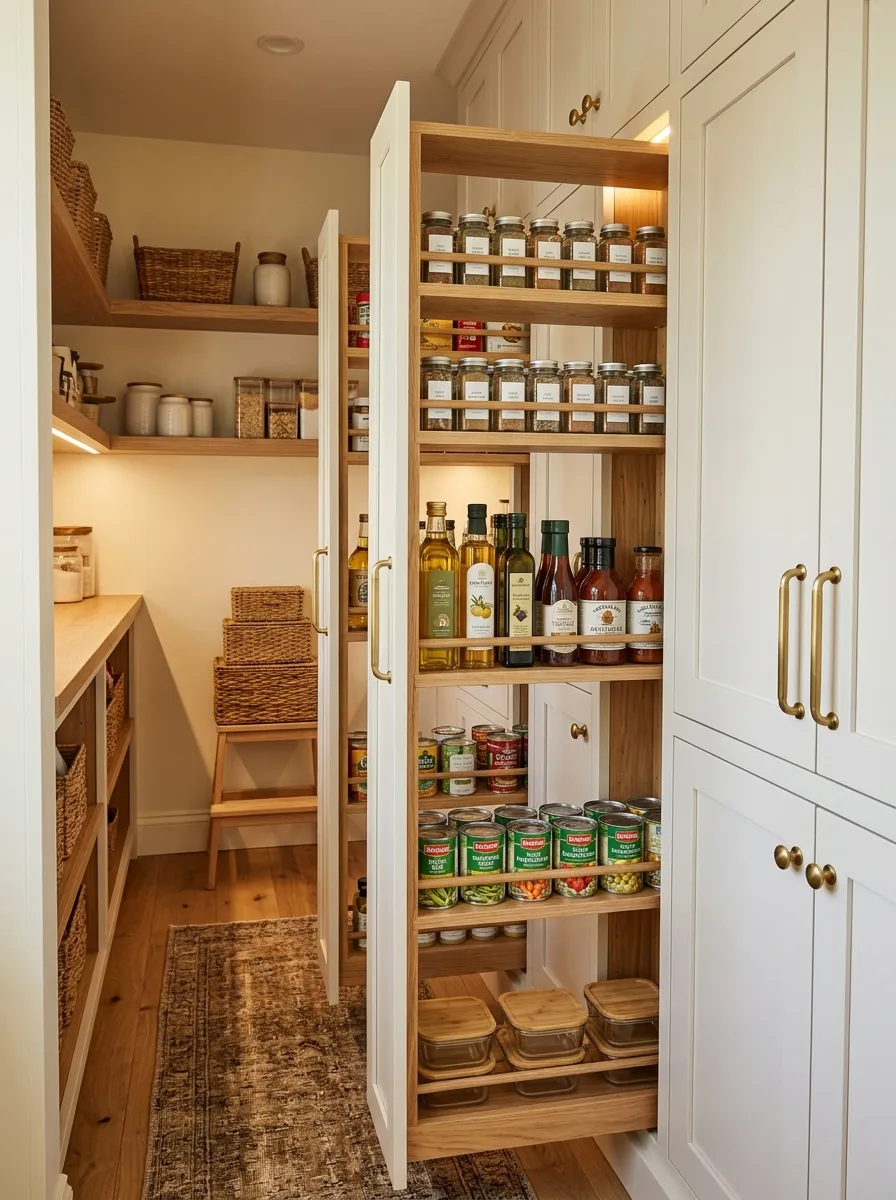 17. Narrow Pull Out Shelves