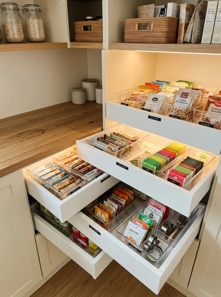 20. Clear Pantry Drawer Organizers