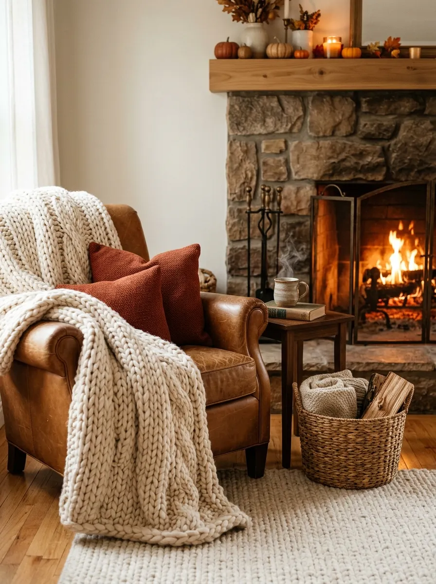 21. Chunky Knit Throw Display