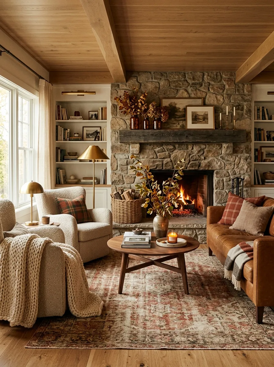 22. Warm Fireside Seating Arrangement