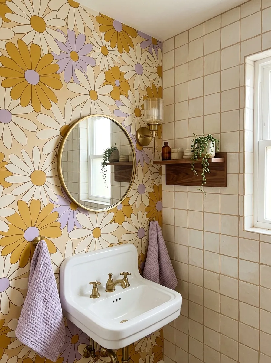 4. Retro Floral Wallpaper
