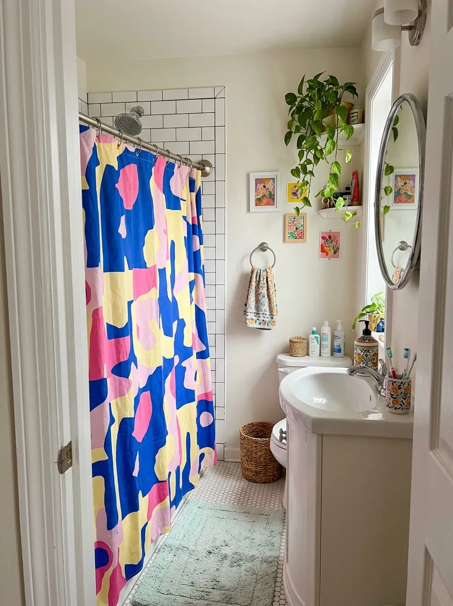 6. Abstract Shower Curtain