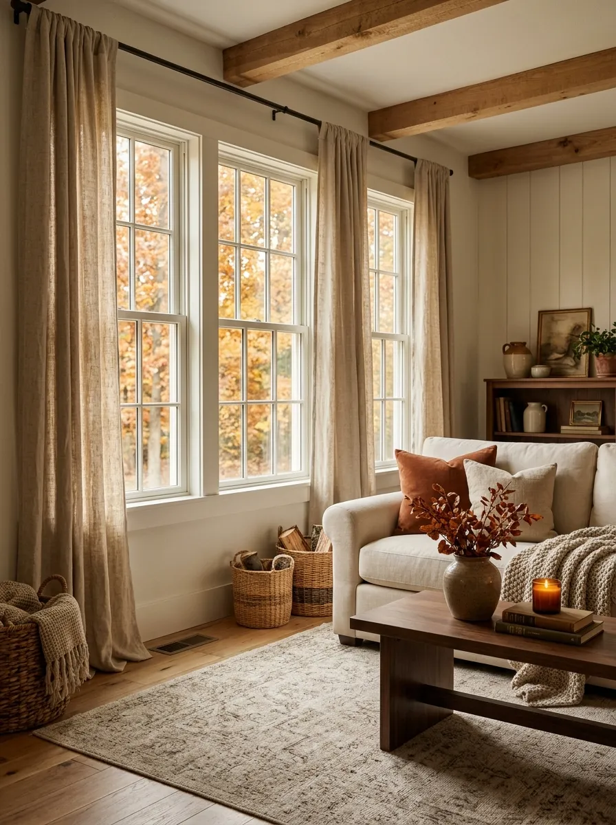 7. Rustic Fall Window Curtains