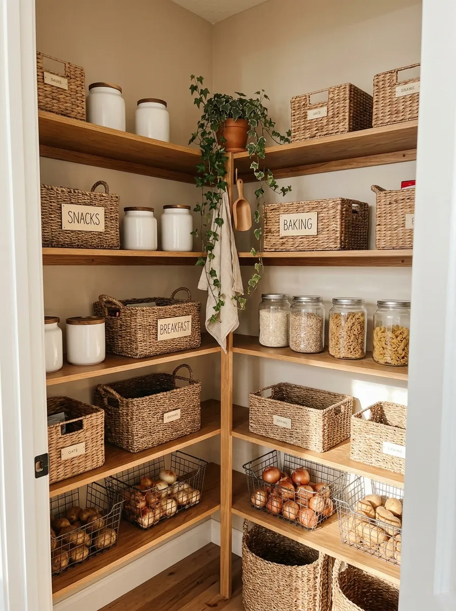 8. Woven Basket Organization