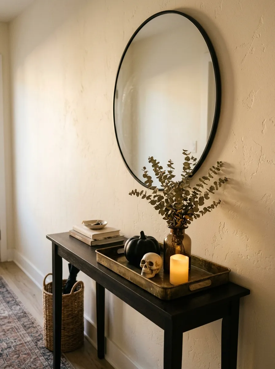 9. Chic Halloween Entryway Tray
