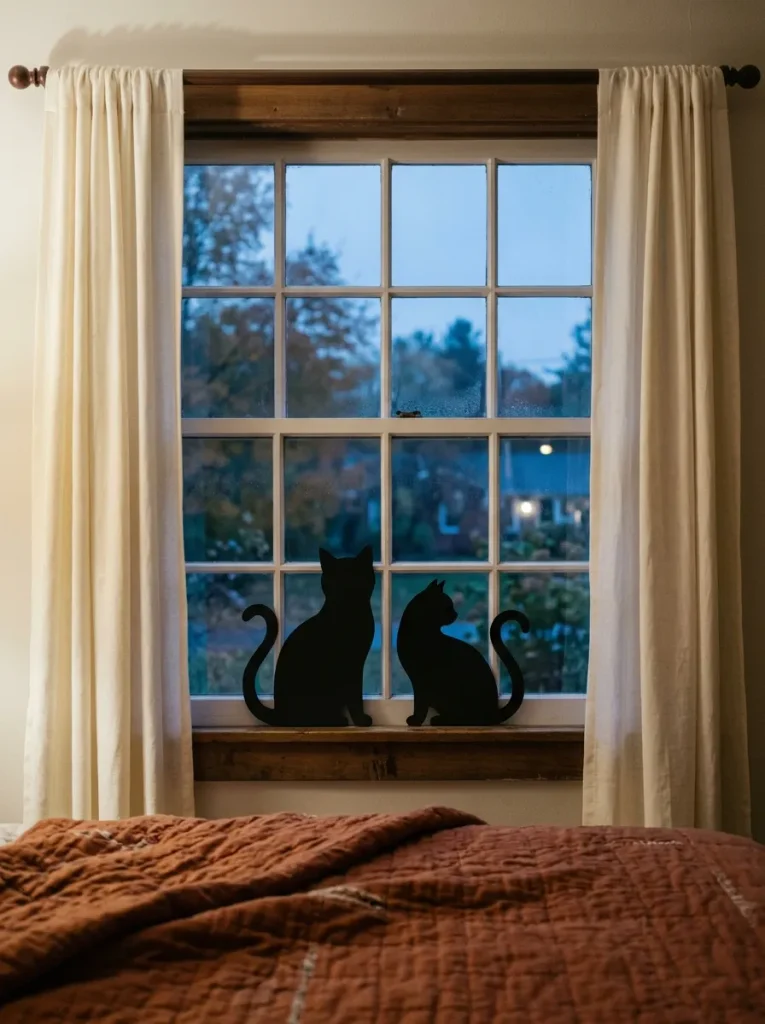 Black Cat Window Silhouettes