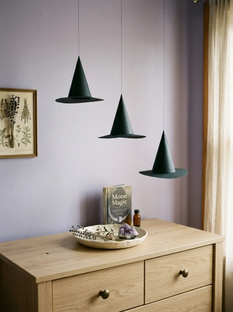 Floating Paper Witch Hats