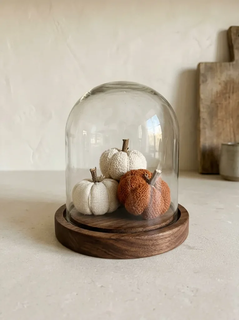 Glass Cloche Pumpkins