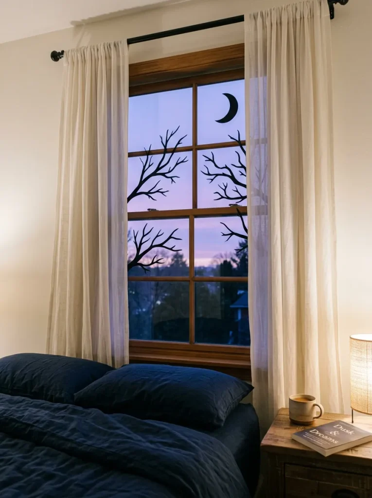 Moonlit Window Silhouettes