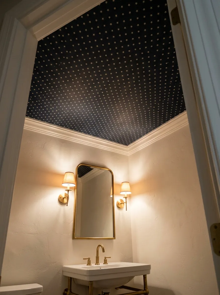 Navy Ceiling Wallpaper