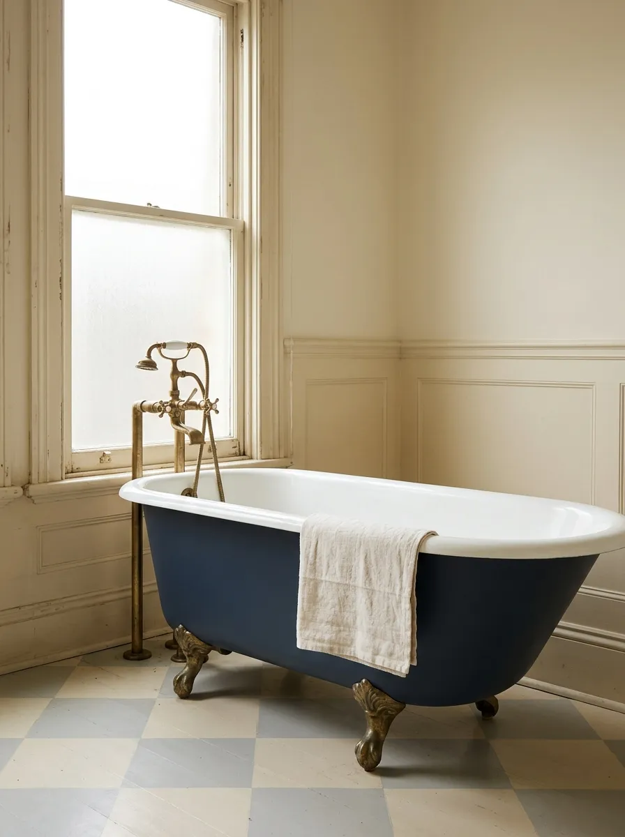 Navy Clawfoot Tub