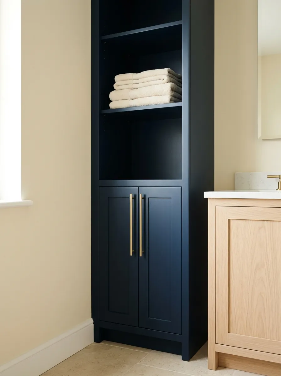 Navy Linen Cabinet
