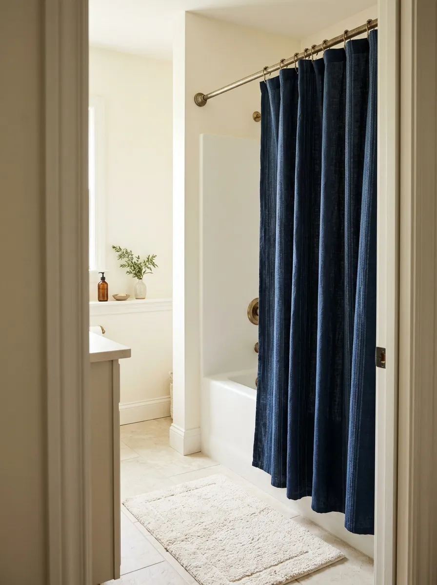 Navy Shower Curtain