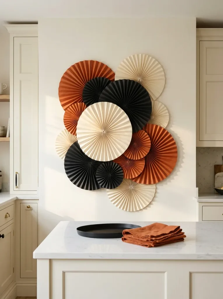 Orange Paper Fan Backdrop