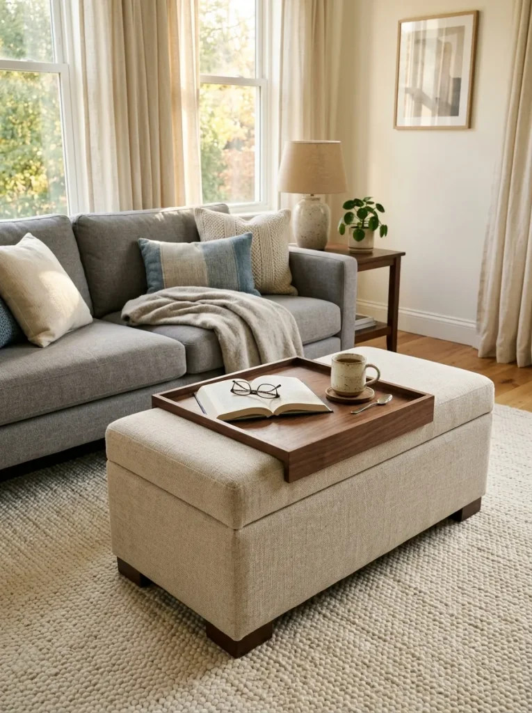 Upholstered Storage Ottoman