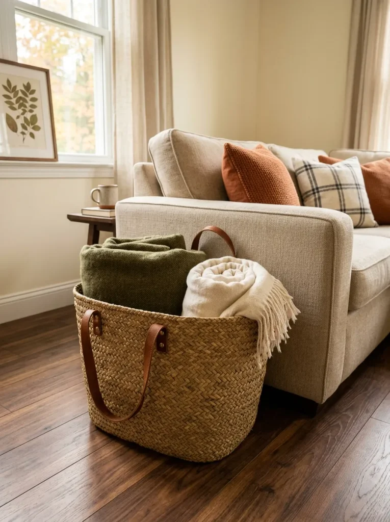 Woven Blanket Basket