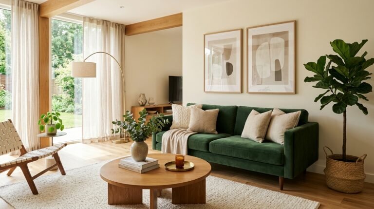 living room ideas with a green couch