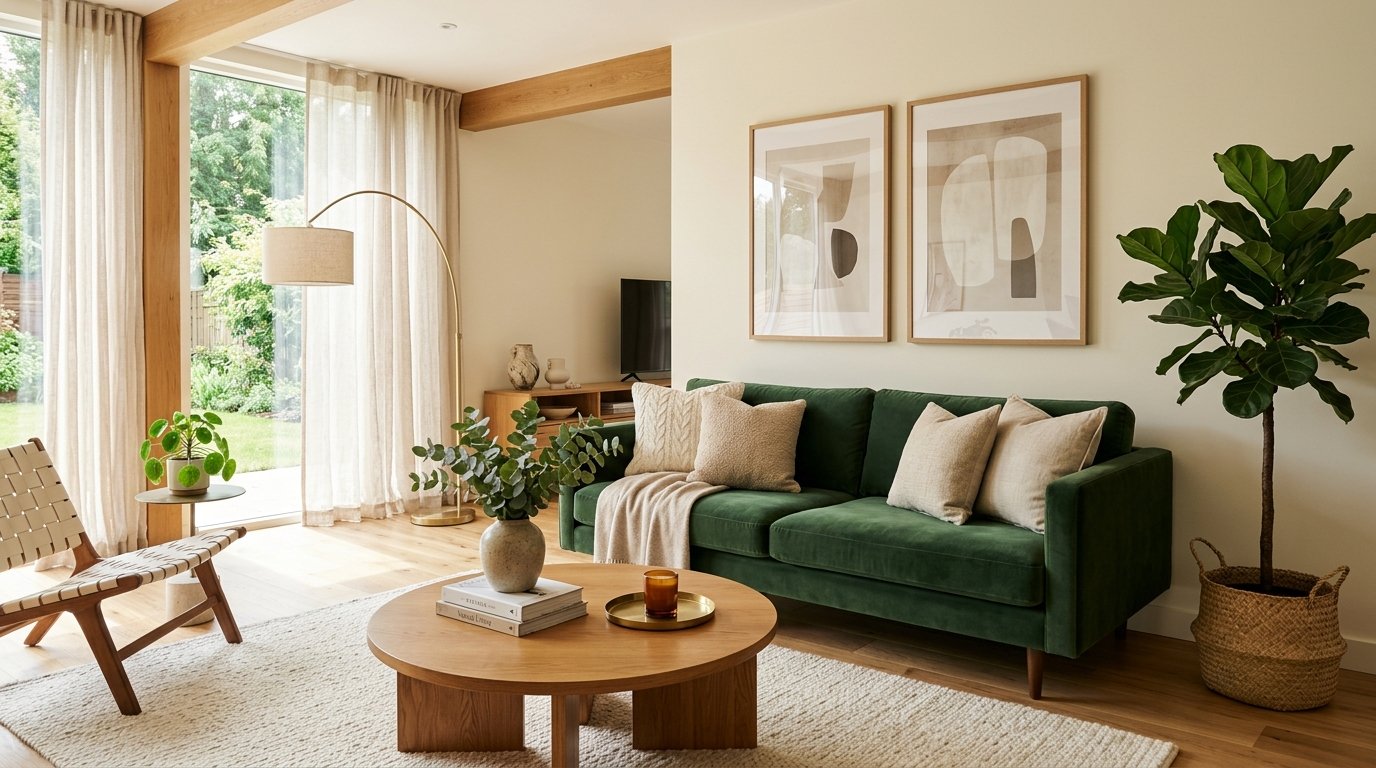 living room ideas with a green couch